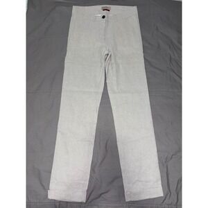 The Field Linen Blend Straight Leg Trousers Light Grey Size 8